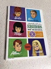 Vintage 1963 Mattel Exclusive Fashions Book 1 Pamphlet Barbie Ken Allan Midge