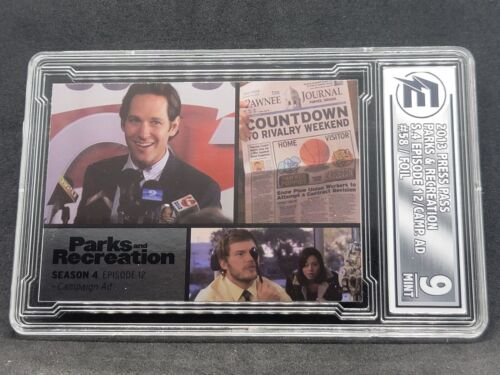 2013 Press Pass Parks and Recreation #58 Foil Campaign Ad Paul Rudd EGC 9 - Picture 1 of 2