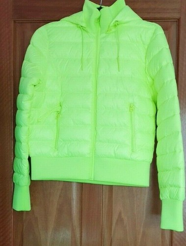 ZARA WATER-REPELLENT JACKET FLUORESCENT LIME BNWT XL - Picture 2 of 9