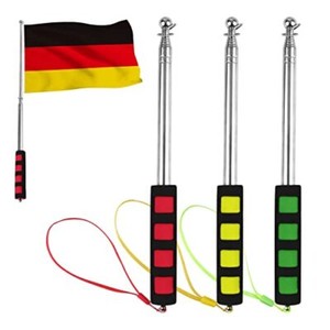 Asta Per Bandiera Telescopica In Acciaio Inox - Manico Flessibile, Da 28,5 Cm A 2 Metri, Con Anelli Per Appendere, Colore Rosso/Nero - 3