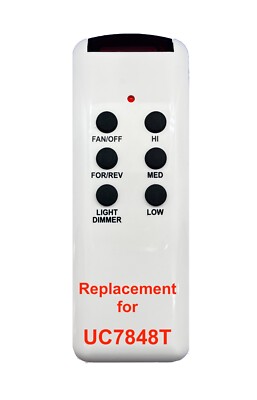 Fan Replacement Remote for Hunter UC7848T with wall bracket