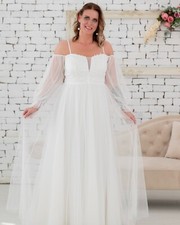 🔥🔥MASSIVE SALE🔥🔥 PLUS SIZE (16) Sheer WHITE Wedding Dress WAS 98 NOW 45