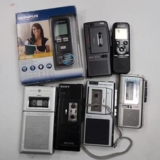 Lot of 7 SONY OLYMPUS GE VC Voice Command Pocket Memo Digital Recorder