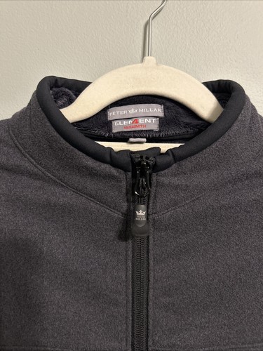 Peter Millar E4 Warmth Jacket Womens L Full Zip Cozy Fleece Lined Gray Golf EUC! - Picture 7 of 11