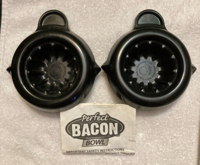 Set of 2 Perfect Bacon Bowls with Instructions As Seen on TV NWOT