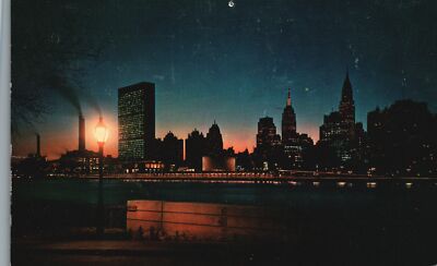 Vintage Postcard 1959 Midtown Manhattan Skyline United Nations Building New York