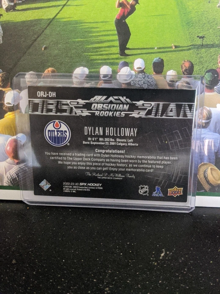 2022-23 SPx Dylan Holloway Obsidian ROOKIE JERSEY SP/499 - Image 2 of 2