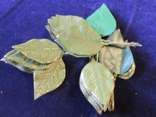 Vintage Millinery Flower Collection Green Leaves Several Dozen 2 1/2-3" H4826