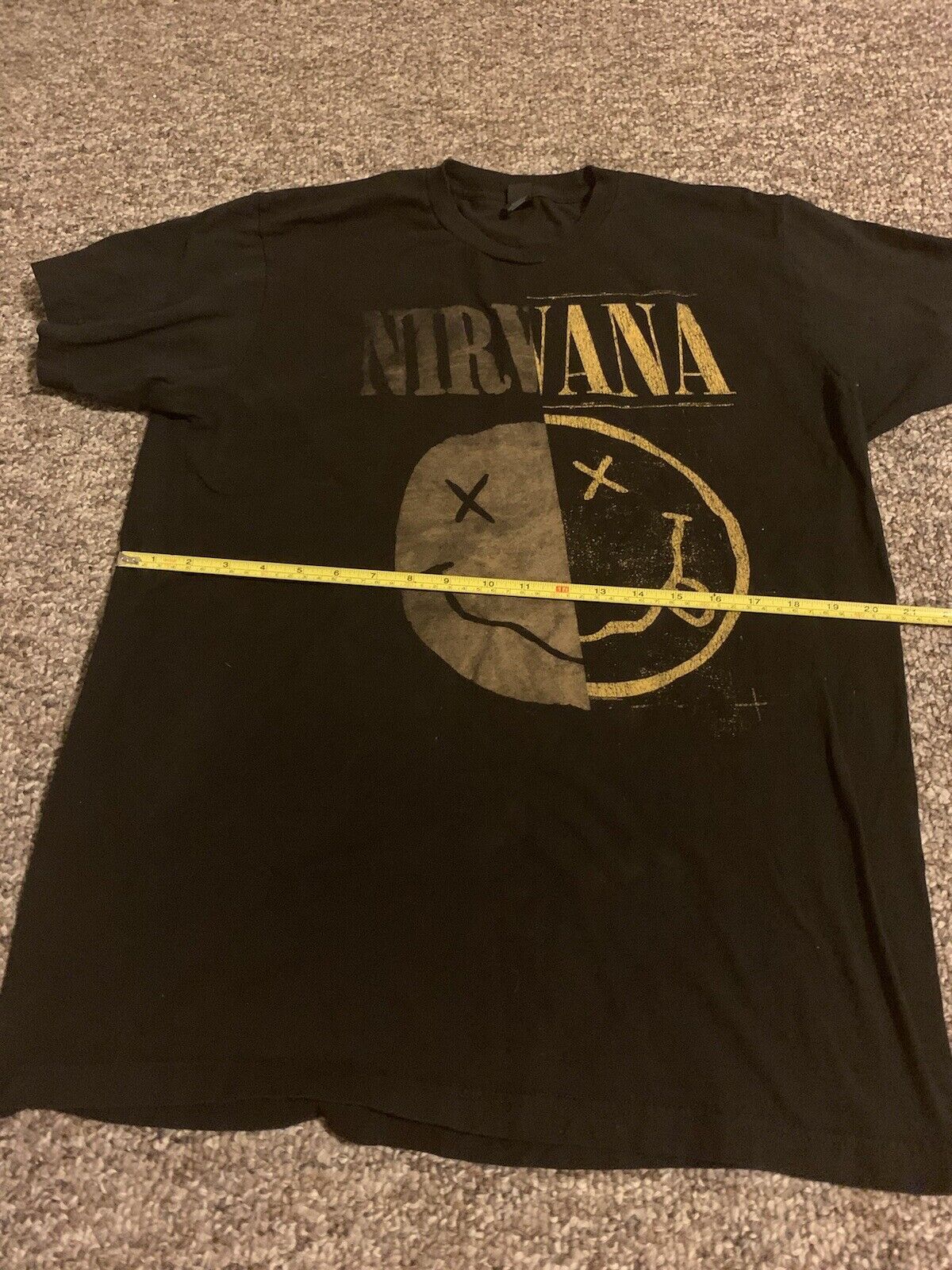 Nirvana Shirt Black Color Size Large Tultex Tag L - image 8
