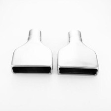 10 Length Exhaust Tips 2.25 Inlet Rectangle Out Tailpipe Tips 2pcs Rolled Edge 10 Length Exhaust Tips 2.25 Inlet Rectangle Out Tailpipe Tips 2pcs Rolled Edge