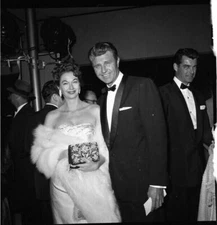 Jim Davis with wife Blanche at party Original 2.25 x 2.25 Camera Negative