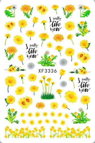 3D Nail Art Decals Sunflower Daisy Flowers Self-Adhesive Stickers - Picture 12 of 14