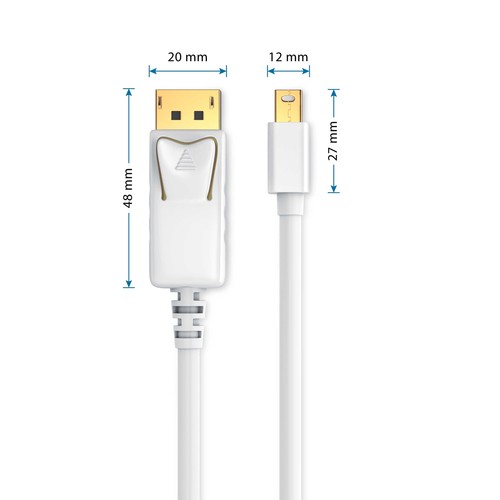 CSL Digitale Mini DisplayPort auf DisplayPort-Verbindungskabel 2M Full HD Weiß - Bild 3 von 4