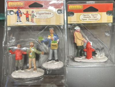 LEMAX VILLAGE 4 FIGURINES 92625 52321 14355 52345 RARE RETIRED NEW & Ships FREE!