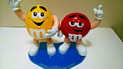 M &M 2000-Red & Yellow Candy Dispenser--Plain & Peanut--Mint