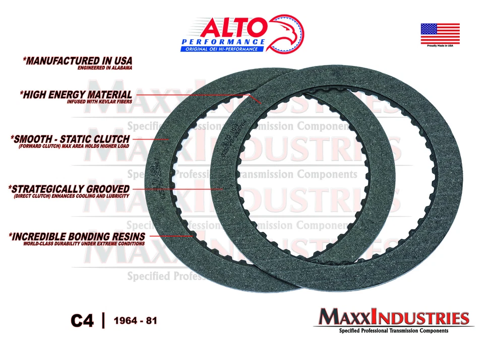 Kit de embrague de fricción de transmisión C4 C5 Alto Hi-Energy para Ford Mercury 64-86 Foto 3 de 4