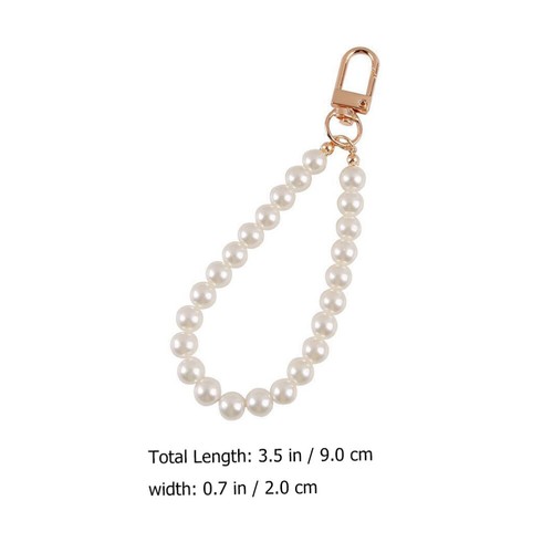 2 Pieces Pearl Key Chain Hand Wrist Phone Strap Decorative Lanyard - 第 8/12 張圖片