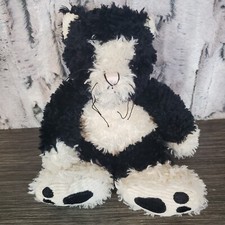 First  Main Black Cream Cat Plush Stuffed Aminal Corduroy Paws 10" 1002A