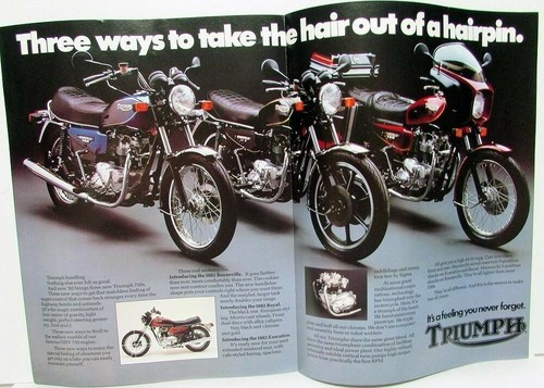 1982 Triumph Bonneville Royal Executive Motorcycle Sales Brochure Folder - Picture 2 of 3