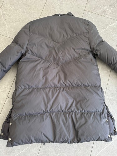 H&M Puffer Jacket Girls Youth Size 13-14 Long Charcoa Gray Hooded Winter Coat - Picture 2 of 4