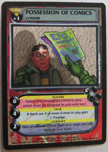 Dredd The Card Game CRIMES 1999 Round Table Productions Judge CCG - Imagen 18 de 26