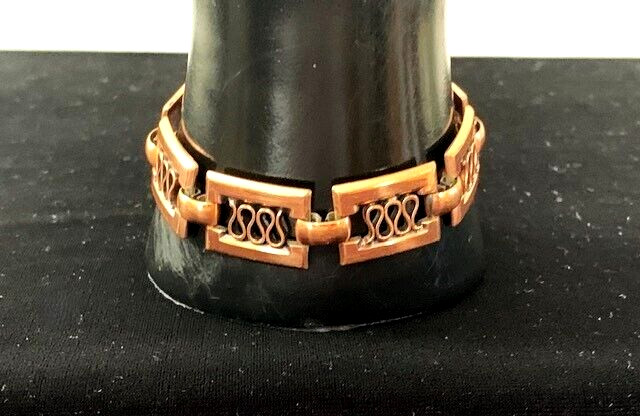 VTG Signed RENOIR Solid Copper SQUIGGLE OPENWORK … - image 4