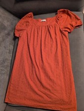 Loft Dress Eyelet Puff Sleeves Women’s Size M Knee Length