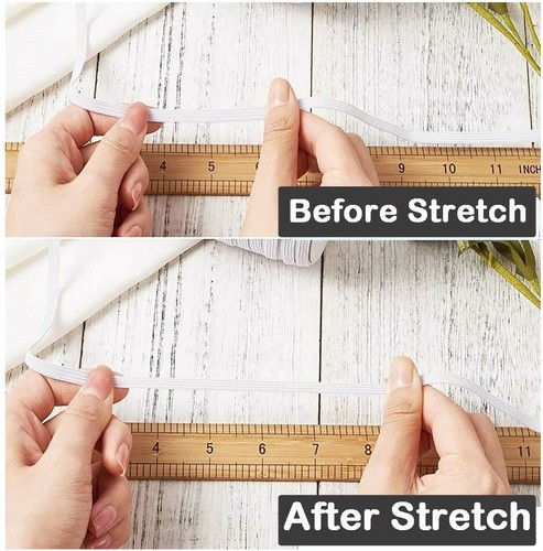 Cordón elástico plano BLANCO tejido suave de 5 mm para coser elástico suave para máscaras faciales - Imagen 12 de 12