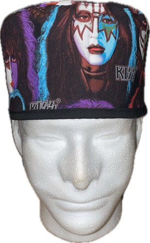 RARE Kiss Large Faces Scrub Hat Chemo Cap - Picture 3 of 4