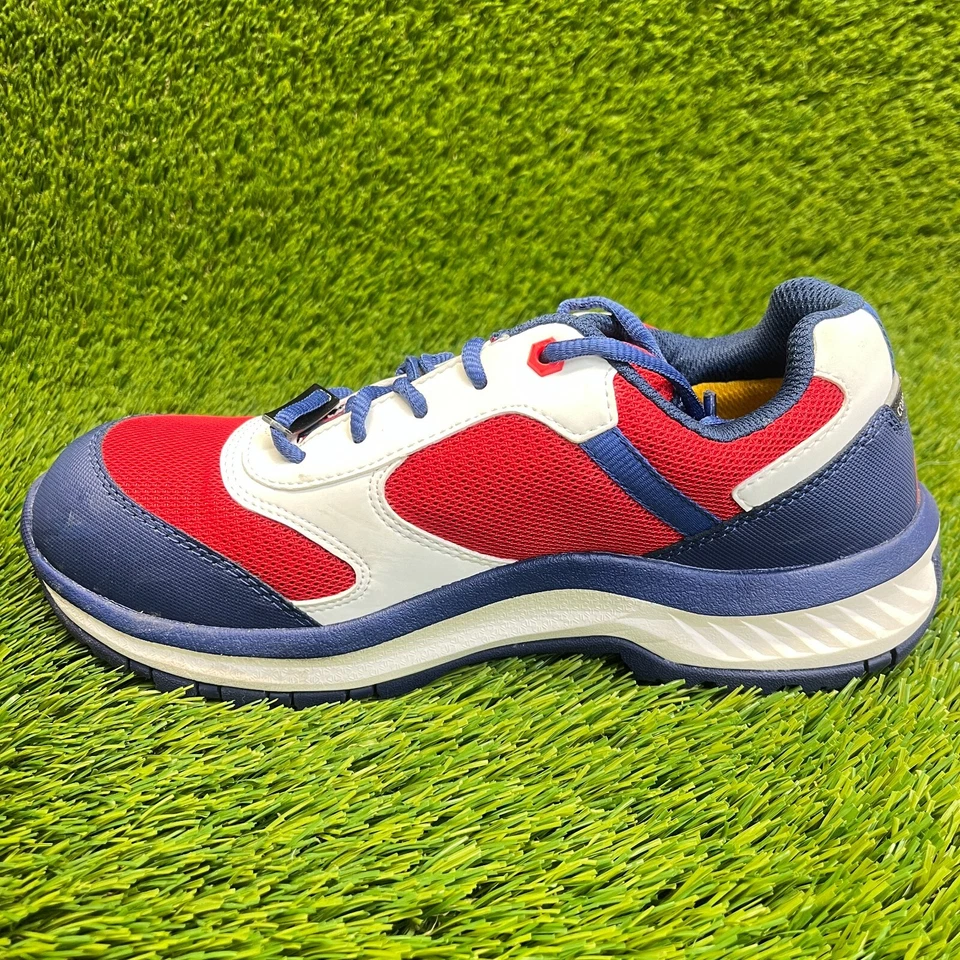 Zapatos de trabajo de seguridad CAT Quake para mujer talla 8D rojo azul blanco exterior compuesto puntera Foto 2 de 4