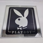 Playboy Magazine Mirror Vintage Carnival Fair Prize 12"x12" Bar Pub Sign Framed