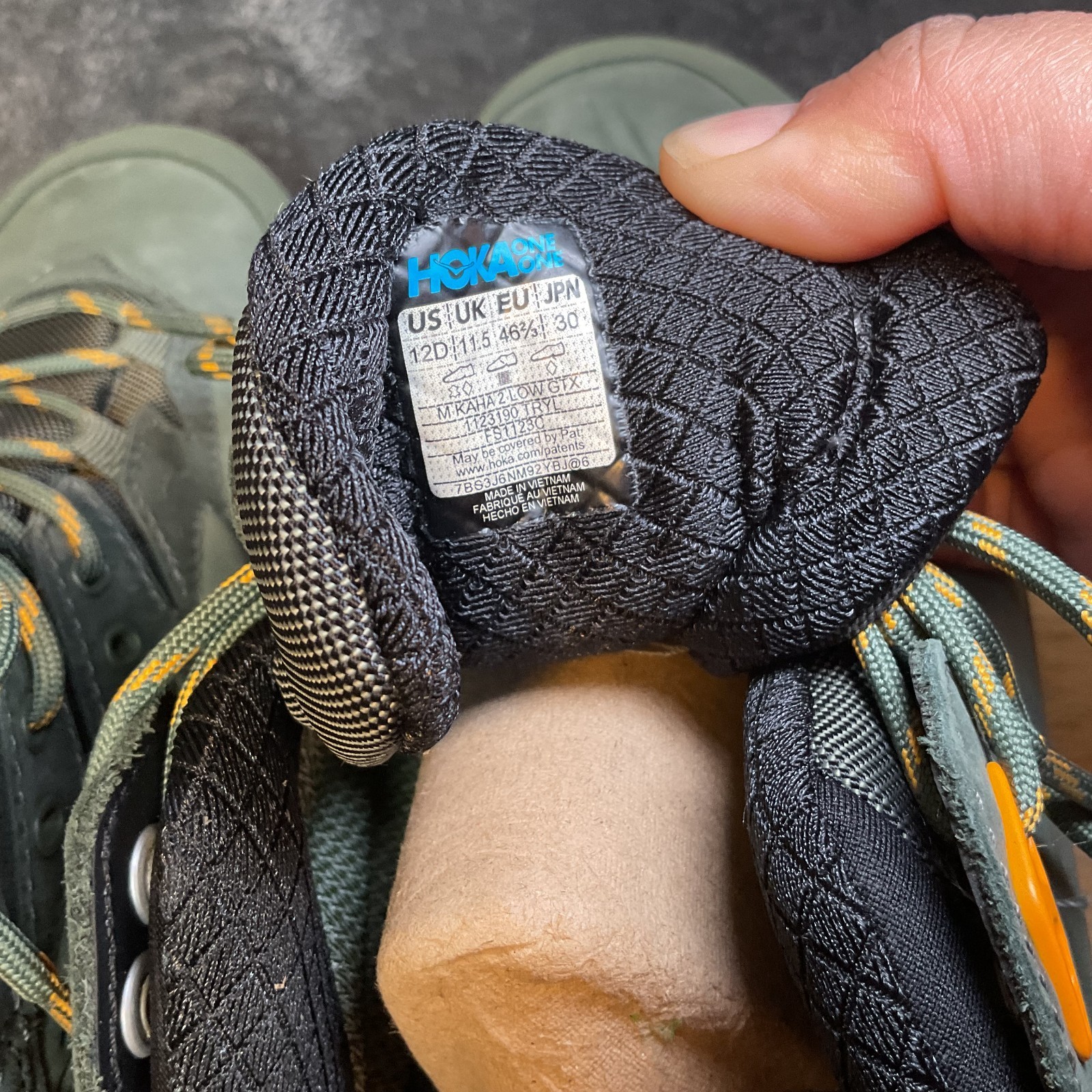 Hoka One One Kaha 2 Low GTX Mens 12 D Hiking Shoes Thyme Radiant Yellow Sneaker thumbnail 7