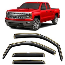 in-Channel Window Rain Guards Fit Fit for 2014-2018 Silverado/ Sierra Crew Cab