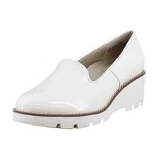 Vionic Willa Wedge Womens Loafers & Slip-Ons Cream Patent