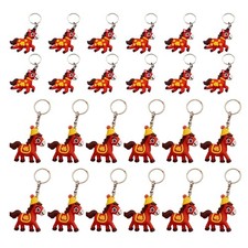 24Pcs Chinese Zodiacs New Year Horse Keychains Lucky Charm Fengshui Pendants