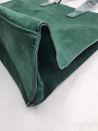 NEW Guess Faux-Suede Tote Bag in Green, Top Zip Closure - Picture 6 of 10