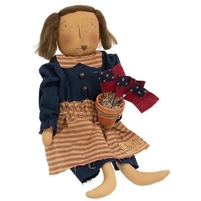 New Primitive PATRIOTIC LIBERTY DOLL Weighted Americana Vintage Look 18''Tx6''Wx2''