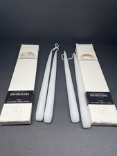 8 Swarovski Hand-Dipped Dripless Tapered Candles 2 Pair 7/8" Diameter Set of 4