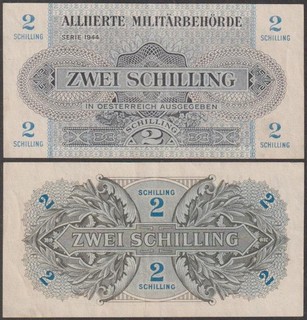 Austria Allied Military Authority 2 Schilling 1944 VF P 104