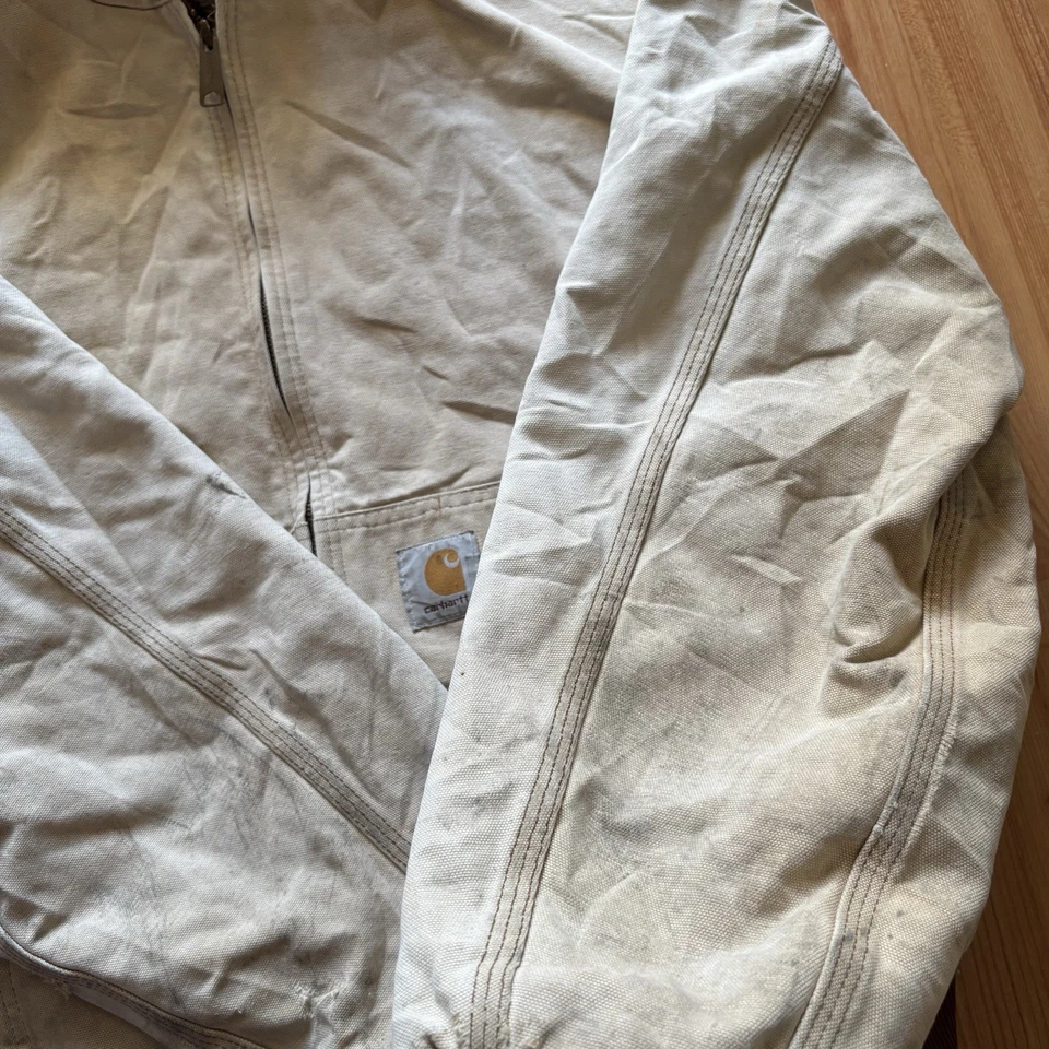 Chaqueta Carhartt con Capucha Súper Desteñida Pintada y Envejecida Años 90 De Colección ¡Talla M! Foto 3 de 4