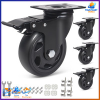 Lenkrollen 100Mm Mit Bremse 4Er-Set Polyurethan Schwerlastrollen 600KG MöBel