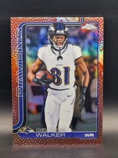 2025 Topps Chrome Football Devontez Walker Leather Parallel Card #26 Ravens 