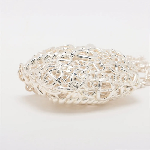 Hermès Säcke Bijou 925 Schultertasche Silber Metallbeschläge Chaîne d'Ancre Limitiert - Bild 4 von 9