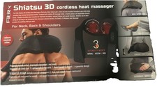 FitRx Shiatsu 3D Cordless Heat Massager Black, Deep Kneading, Neck Back