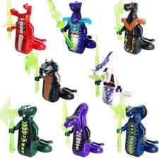 8x Ninjago Minifiguren-Set Serpentin Kalk Schlange weiß Pythor Skalidor Venomari