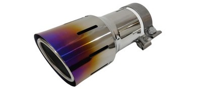 Universal Clamp on 102mm Titanium Exhaust Tip Top Speed Pro-1 Style 76mm PURPLE