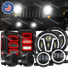 Fit For Jeep Wrangler Jk 7 Round Led Halo Drl Headlights Fog Turn Tail Lights Fit For Jeep Wrangler Jk 7 Round Led Halo Drl Headlights Fog Turn Tail Lights