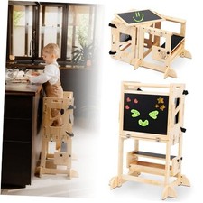 4-in-1 Montessori Smart Learning Tower   Convertible Toddler Step Stool,