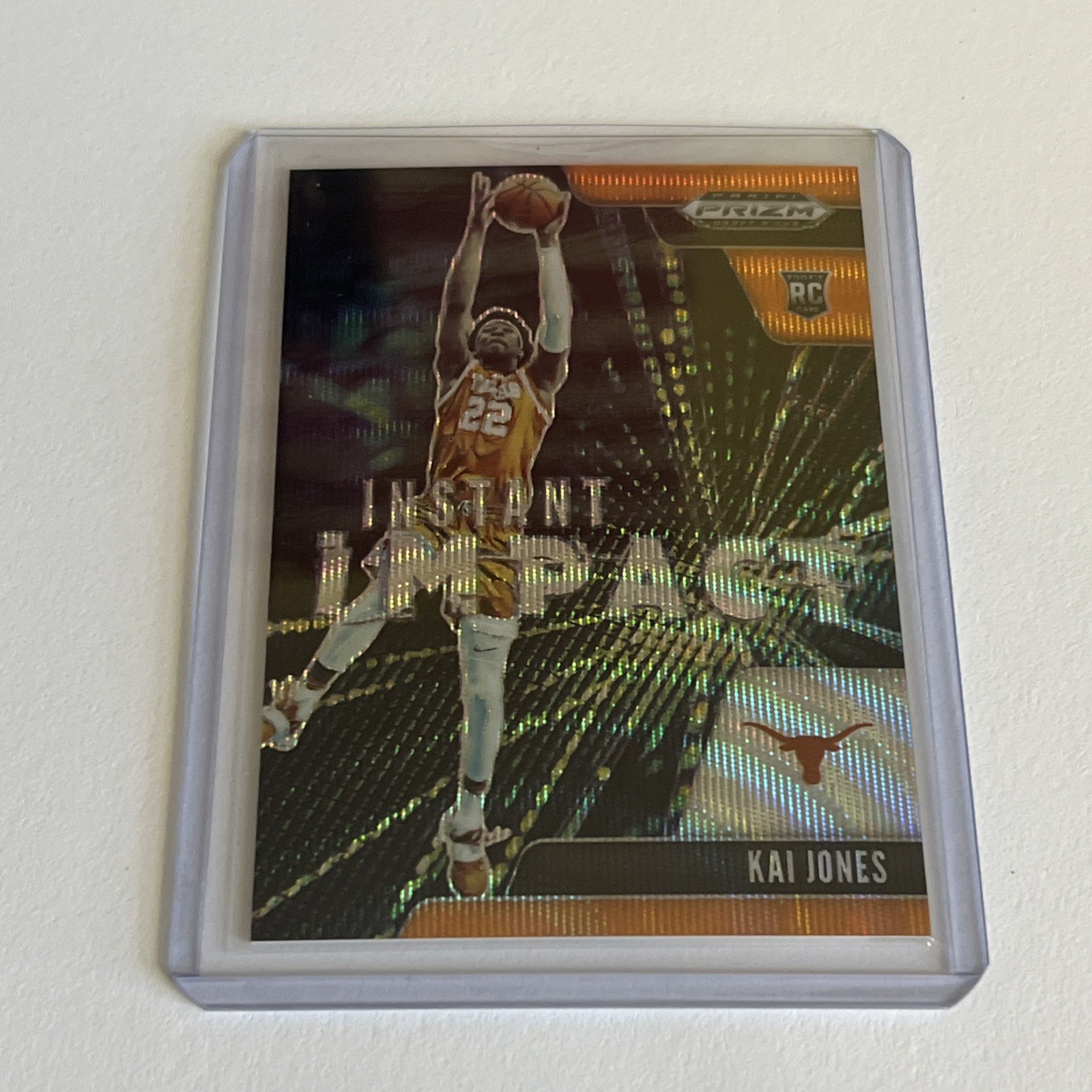 2021-22 Panini Prizm  - Instant Impact Kai Jones #12 Orange Wave Prizm /75 (RC)