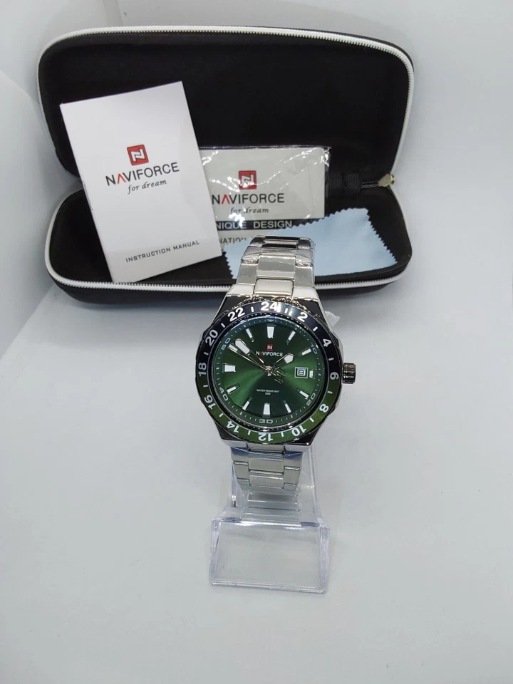 Мужские кварцевые часы PRX Style с зеленым черным безелем 42 мм зеленый циферблат модель 9249 - Изображение 4 из 4